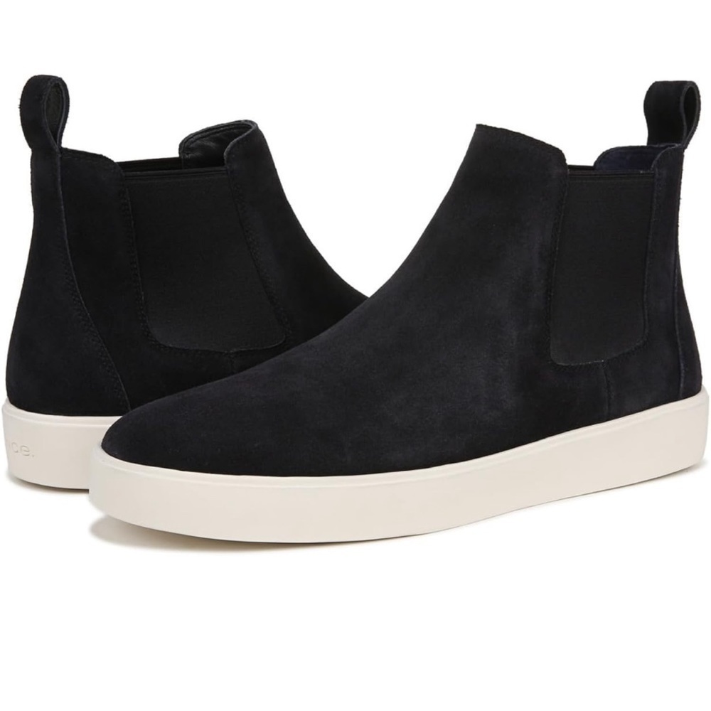 Vince Newlyn high top black suede sneaker shoe Chelsea boots men’s 5.5